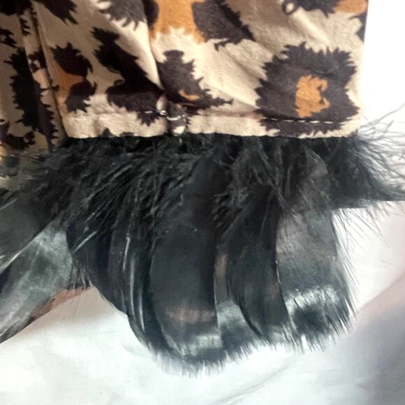 Simply Fabulous Romper Large Sleepwear romantic feathers animal print SOFTNWT - Picture 5 of 7